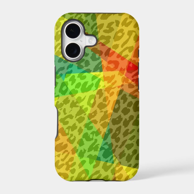 Leopard Cubism Abstract Art | Geometric Pattern 2 Iphone Case (Back)