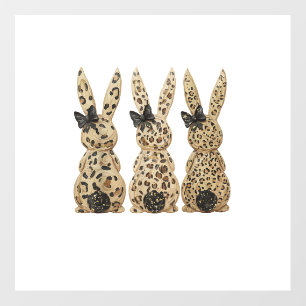 Leopard Cute Bunny Bow Funny Christian Easter Day  Floor Decals
