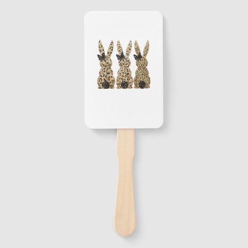Leopard Cute Bunny Bow Funny Christian Easter Day  Hand Fan