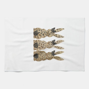 Leopard Cute Bunny Bow Funny Christian Easter Day  Kitchen Towel