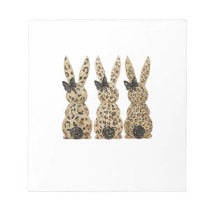 Leopard Cute Bunny Bow Funny Christian Easter Day Notepad