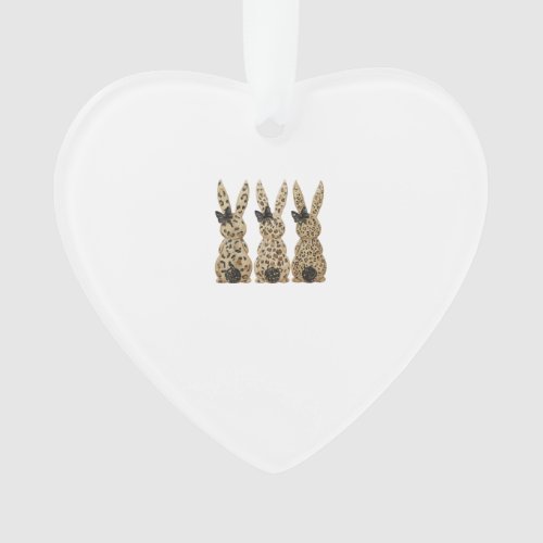 Leopard Cute Bunny Bow Funny Christian Easter Day  Ornament