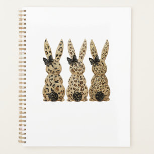 Leopard Cute Bunny Bow Funny Christian Easter Day  Planner