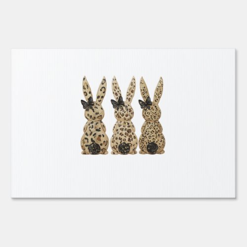 Leopard Cute Bunny Bow Funny Christian Easter Day  Sign