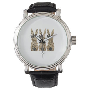 Leopard Cute Bunny Bow Funny Christian Easter Day  Watch