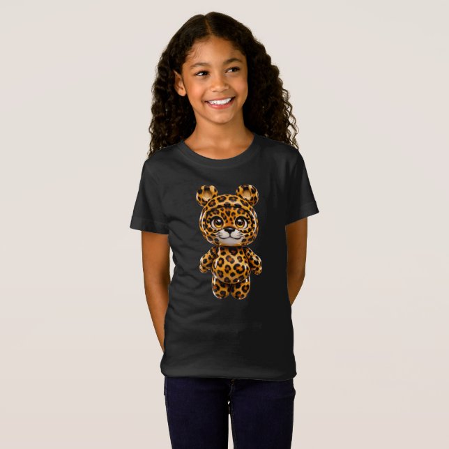 Leopard Cute Chibi Animal Jungle Character T-Shirt (Front Full)