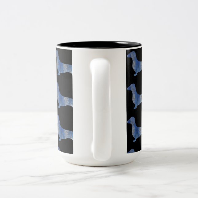 Leopard dachshund Two-Tone coffee mug (Handle)