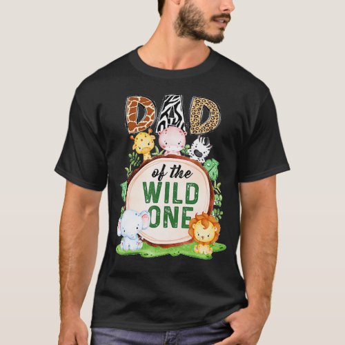 Leopard Dad of the Wild One Zoo Birthday Jungle An T_Shirt
