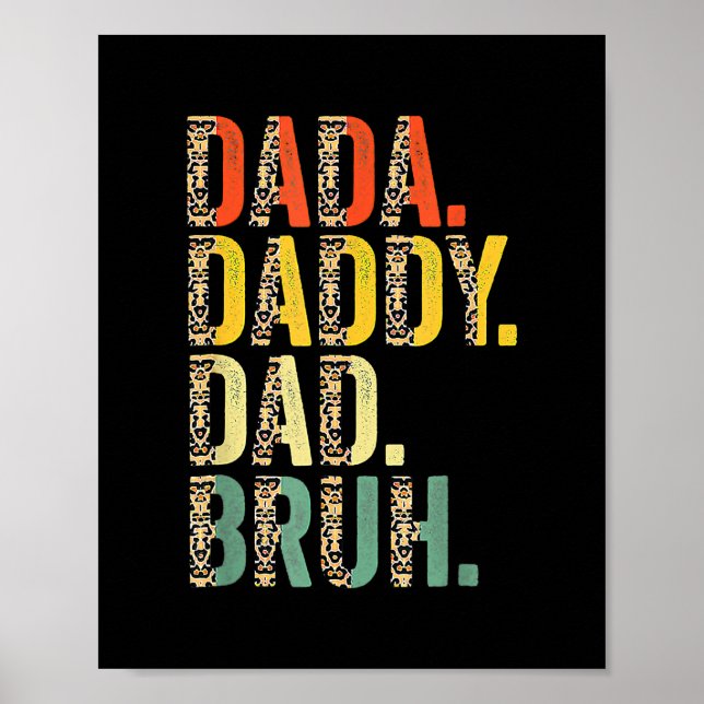 Leopard Dada Daddy Dad Bruh Father's Day  Poster (Front)