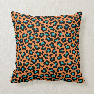 Leopard (Dark Orange Print) Throw Pillow