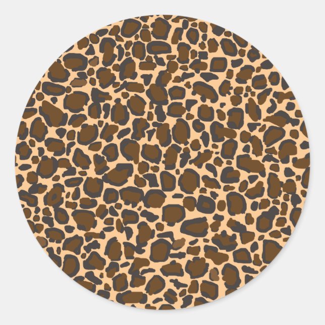 leopard design classic round sticker (Front)