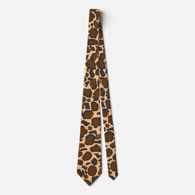 leopard design neck tie (Front)