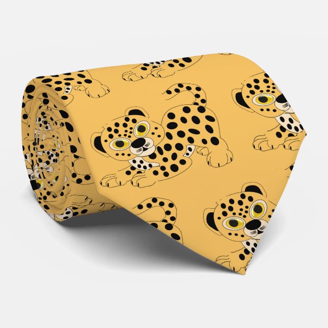 Leopard Design Neck Tie (Rolled)