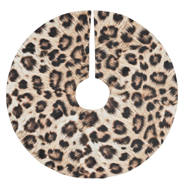 Leopard Design Pattern: Wild Elegance. Brushed Polyester Tree Skirt (Front)