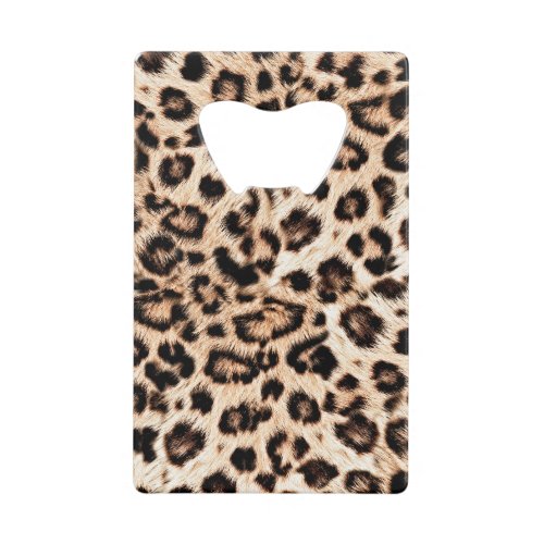 Leopard Design Pattern Wild Elegance Credit Card Bottle Opener