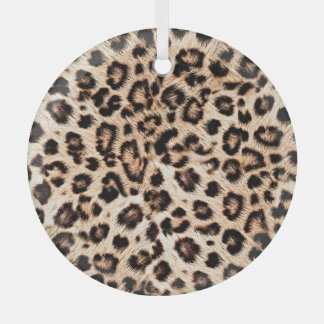 Leopard Design Pattern: Wild Elegance. Glass Ornament