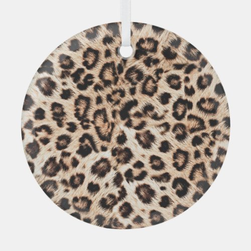 Leopard Design Pattern Wild Elegance Glass Ornament