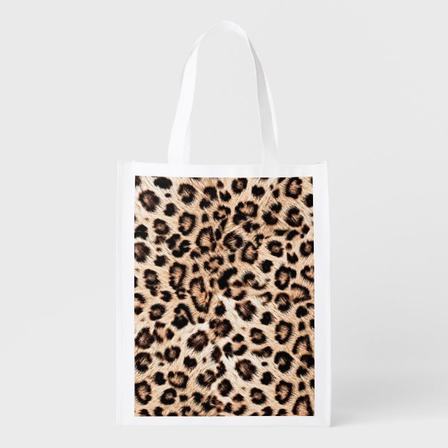 Leopard Design Pattern: Wild Elegance. Grocery Bag (Front)