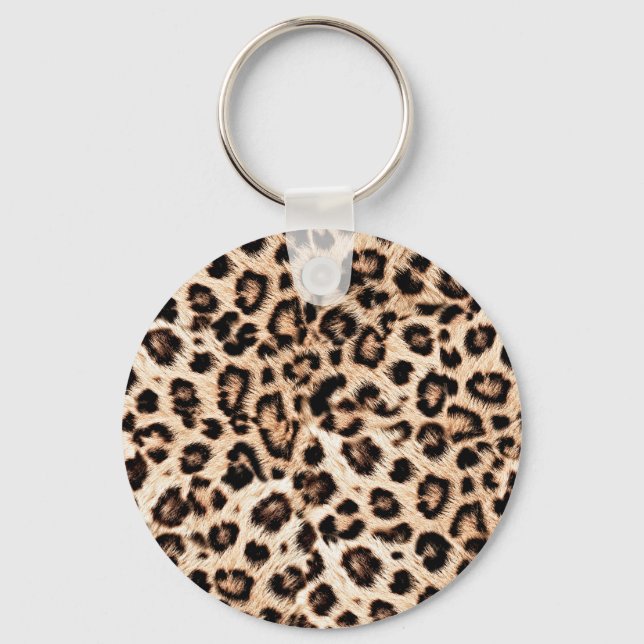 Leopard Design Pattern: Wild Elegance. Keychain (Front)