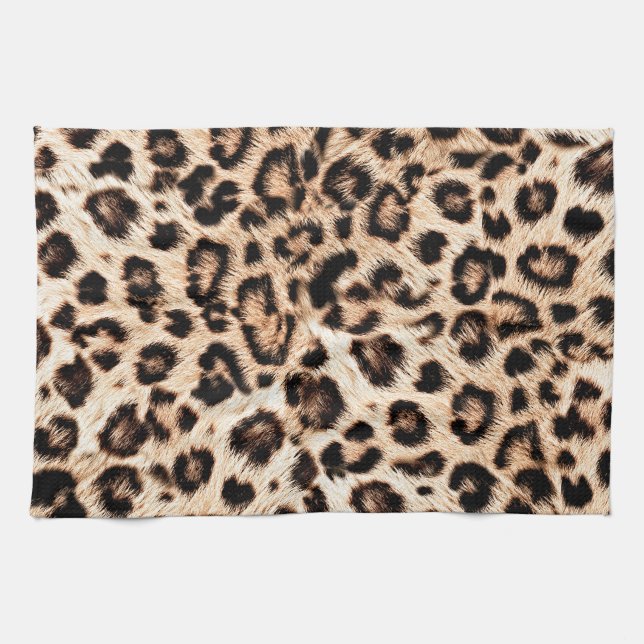 Leopard Design Pattern: Wild Elegance. Kitchen Towel (Horizontal)