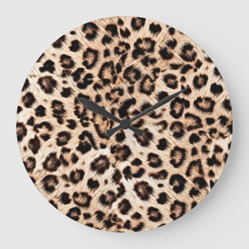 Leopard Design Pattern Wild Elegance Large Clock