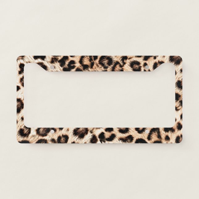 Leopard Design Pattern: Wild Elegance. License Plate Frame (Front)