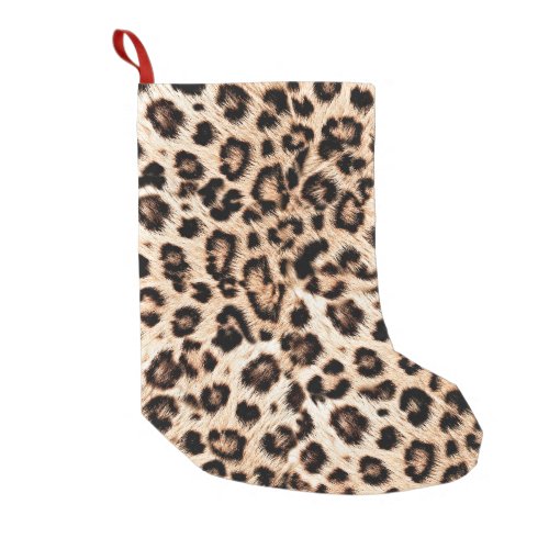 Leopard Design Pattern Wild Elegance Small Christmas Stocking