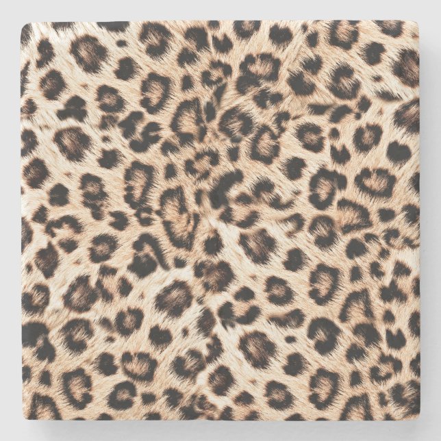 Leopard Design Pattern: Wild Elegance. Stone Coaster (Front)