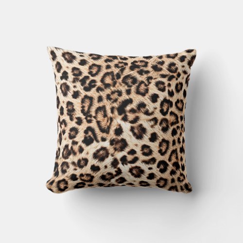 Leopard Design Pattern Wild Elegance Throw Pillow