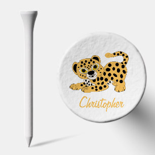 Leopard Design Personalised Golf Tees