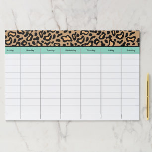Leopard Desk Office Schedule Planner Paper Pad