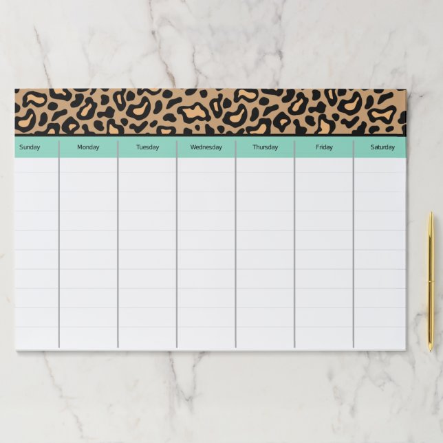 Leopard Desk Office Schedule Planner Paper Pad (Insitu)