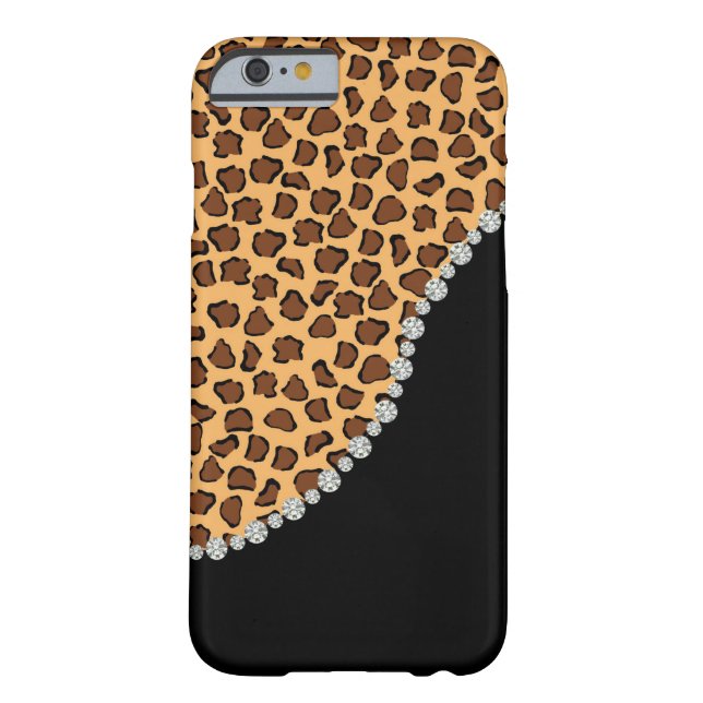 Leopard, Diamond, & Black iPhone 6 Case (Back)