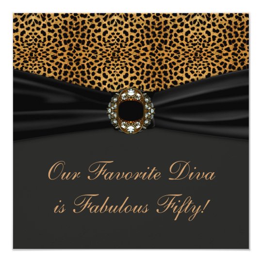 Leopard Diva Womans Fabulous 50th Birthday Party Invitation | Zazzle.com