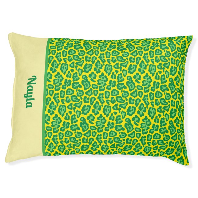 Leopard Dog Bed personalized (Front)