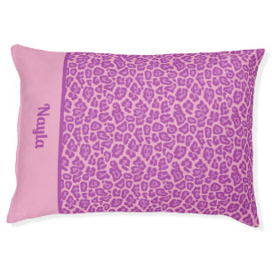 Leopard Dog Bed with pink personalized