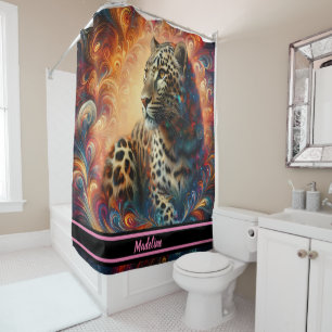 Leopard Dream: Artful Jungle Escape Shower Curtain
