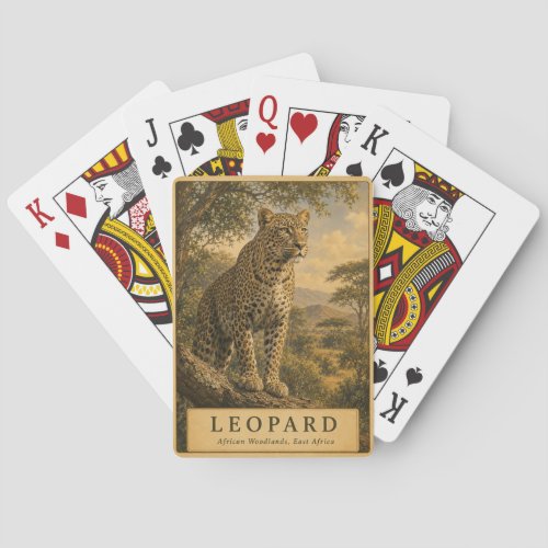 Leopard East African Woodlands VINTAGE Poker Cards