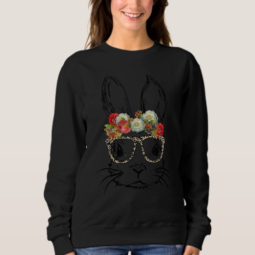 Leopard Easter Bunny Rabbit Trio Cute Easter 2 Sweatshirt