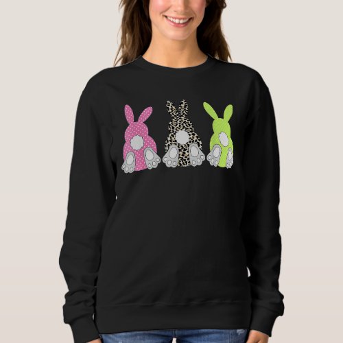 Leopard Easter Bunny Rabbit Trio Cute Easter Day 1 Sweatshirt