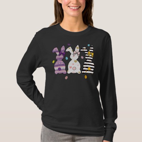 Leopard Easter Bunny Rabbit Trio Cute Easter Day 1 T_Shirt