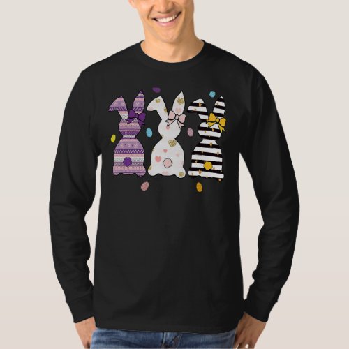 Leopard Easter Bunny Rabbit Trio Cute Easter Day 1 T_Shirt