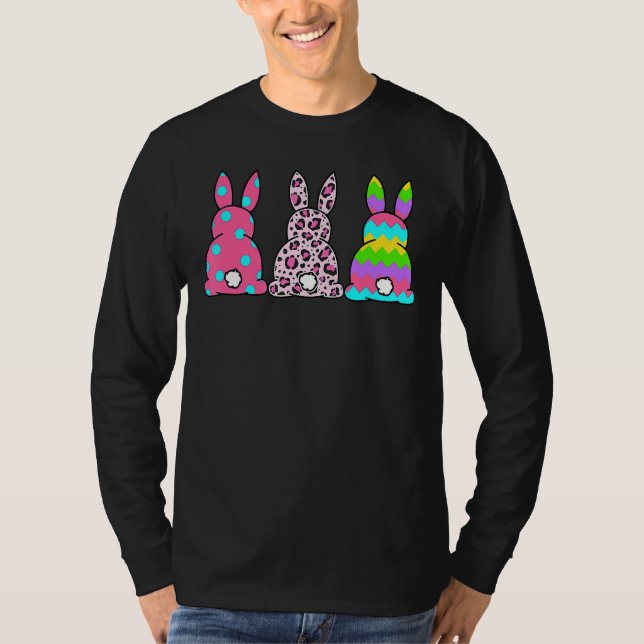 Leopard Easter Bunny Rabbit Trio Cute Easter Day 5 T-Shirt (Front)
