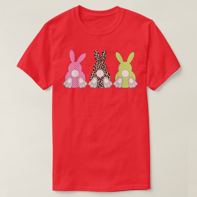 Leopard Easter Bunny Rabbit Trio Cute Easter Day  T-Shirt (Design Front)