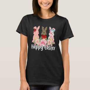 Leopard Easter Bunny Rabbit Trio Cute Easter Day W T-Shirt