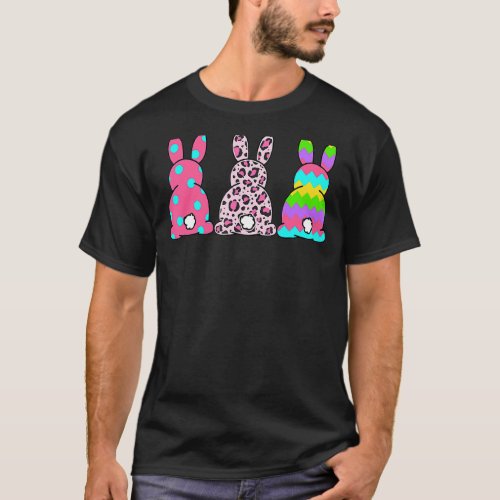 Leopard Easter Bunny Rabbit Trio Cute Happy Easter T_Shirt