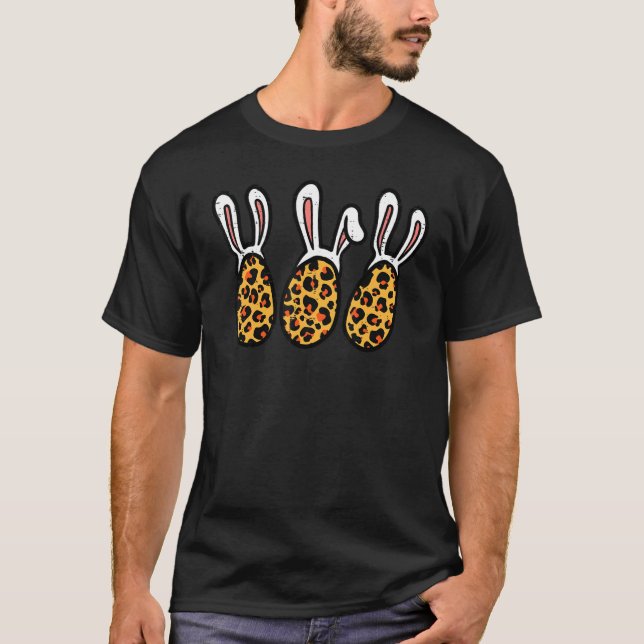 Leopard Easter Eggs Bunny Rabbit Cute Pattern Wome T-Shirt (Front)