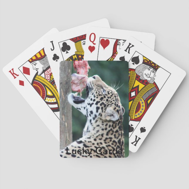 Leopard Eating Poker Cards (Back)