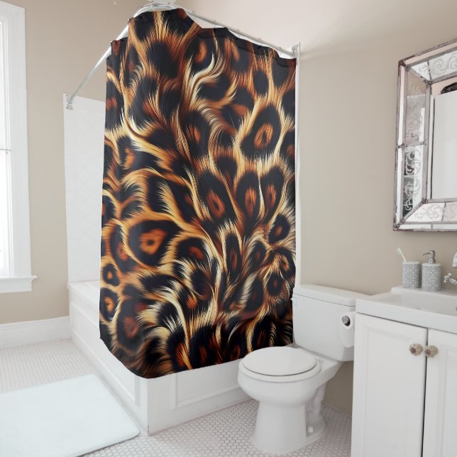 Leopard Edge: Add Exotic Flair to Your Shower Shower Curtain (In Situ)
