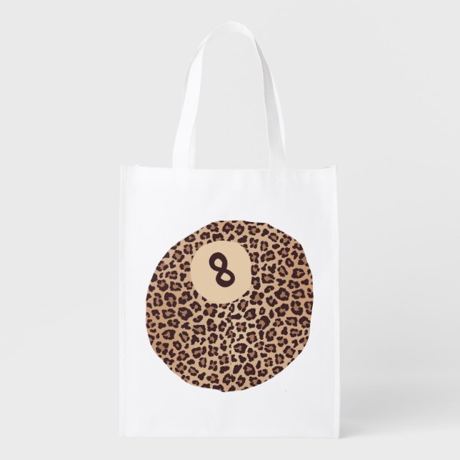 Leopard Eight-Ball Grocery Bag (Front)